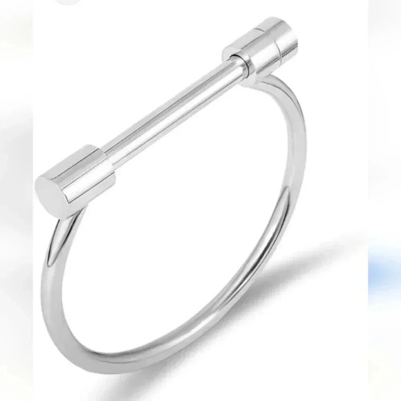 👗Bundle 5/$25👗 Silver stainless steel bar bangle bracelet - Picture 3 of 5